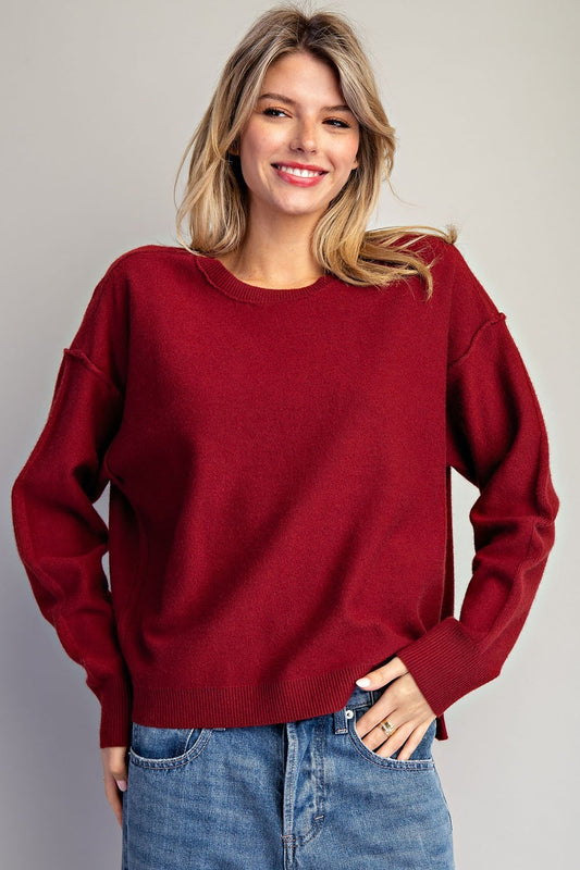 Exposed Seam Lightweight Sweater