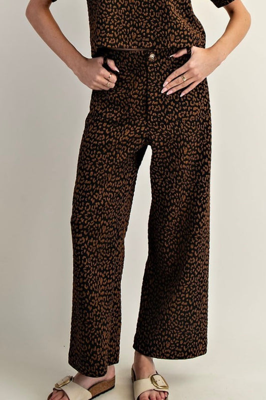 Leopard Straight Leg Pants