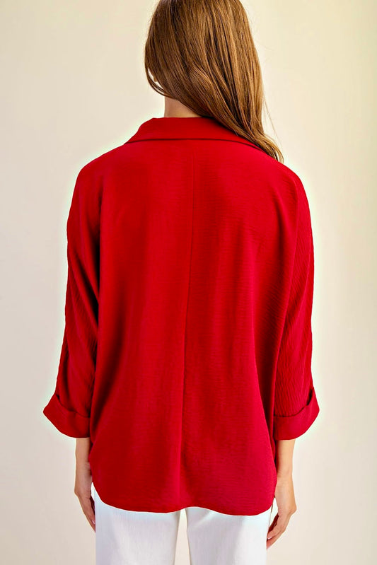 Collared 3/4 Sleeve Top