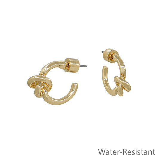 Small .5" Gold Metal Knot Earring