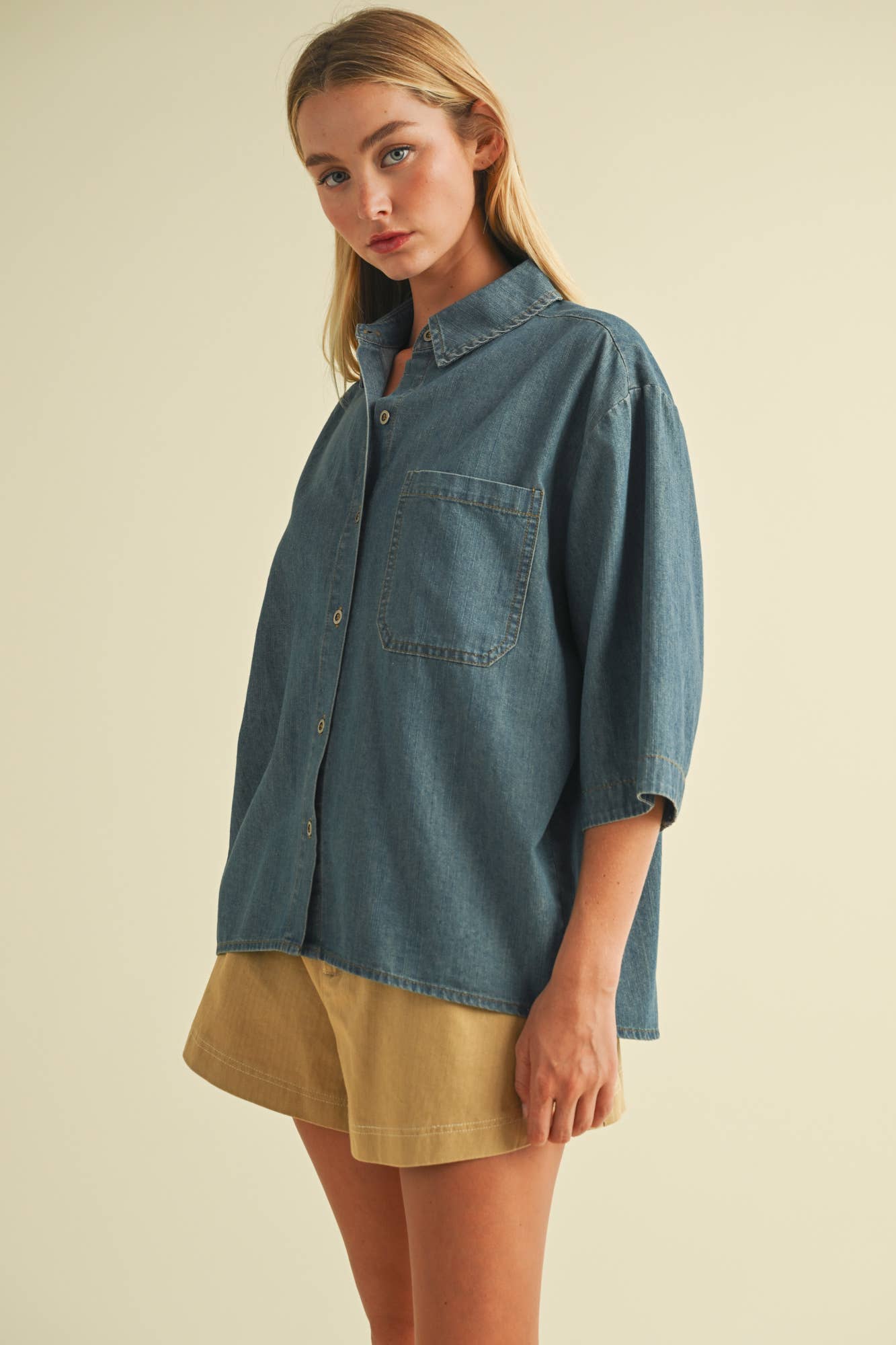 Button Up Denim Top