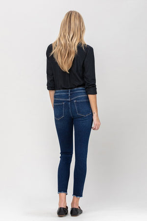 Mid Rise Raw Hem Crop Skinny by Vervet