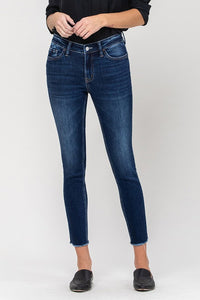 Mid Rise Raw Hem Crop Skinny by Vervet