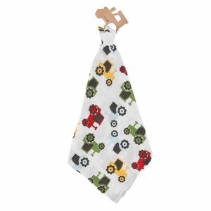 Wooden Teether with Muslin Cuddler