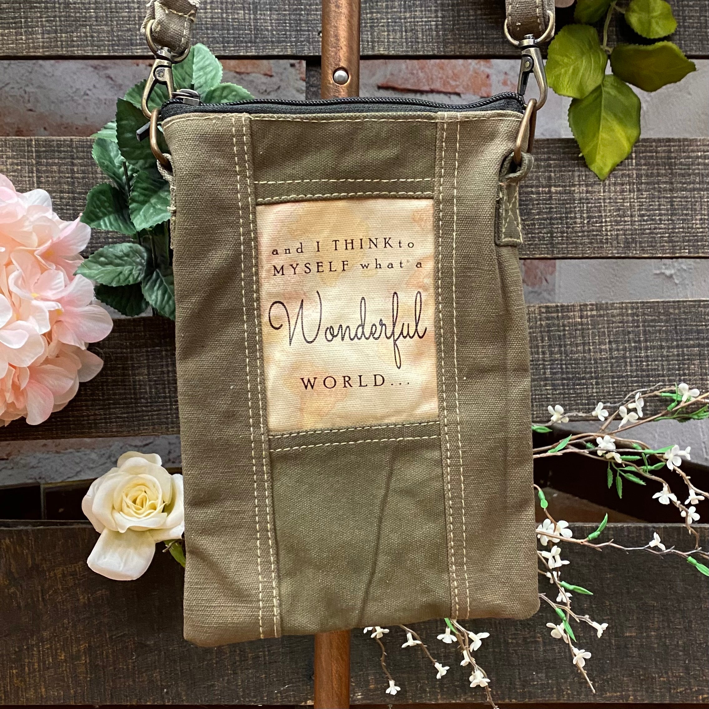 "and I think to myself what a wonderful world...." Crossbody