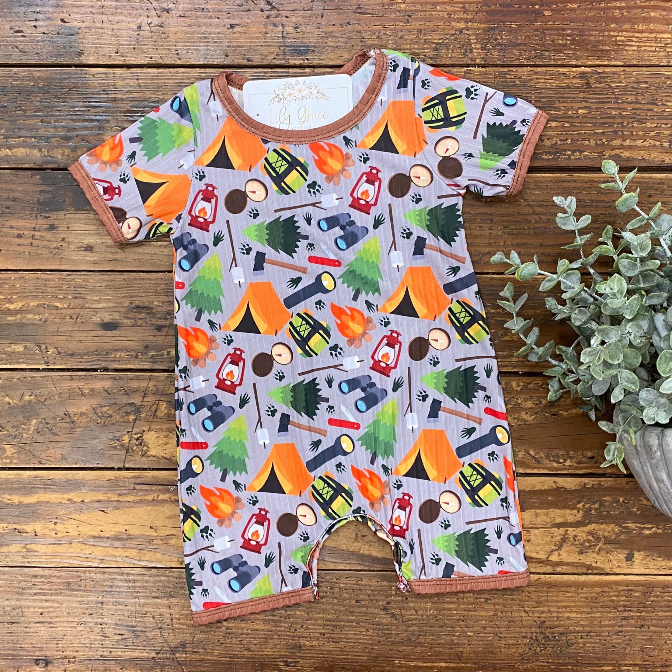 Camping Baby Romper