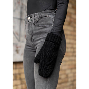 Cable Knit Fleece Lined Mittens