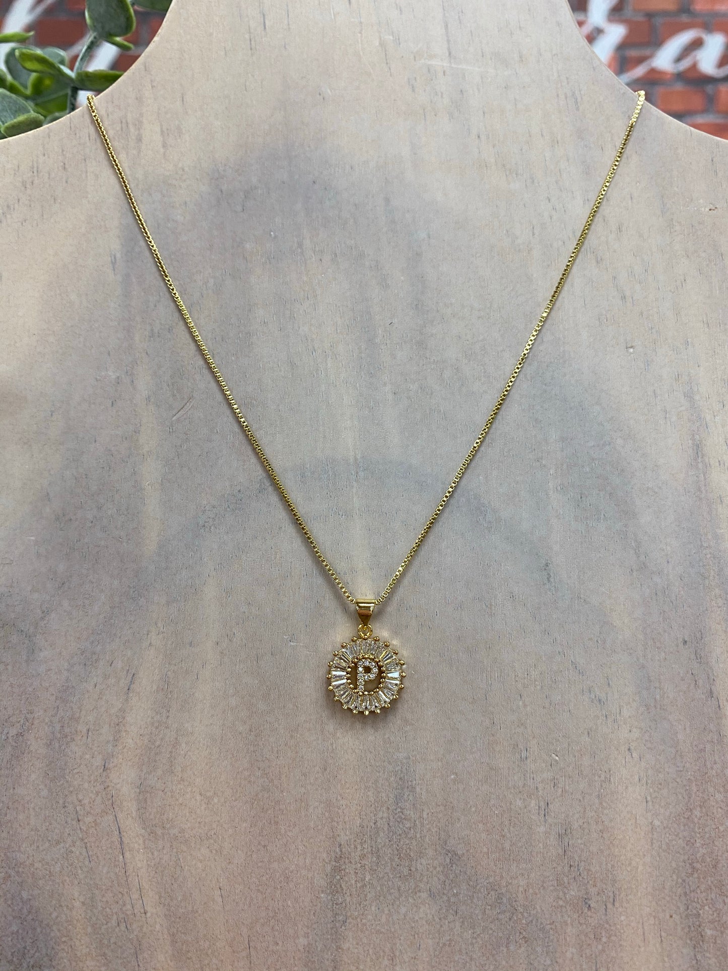 CZ Initial Necklace