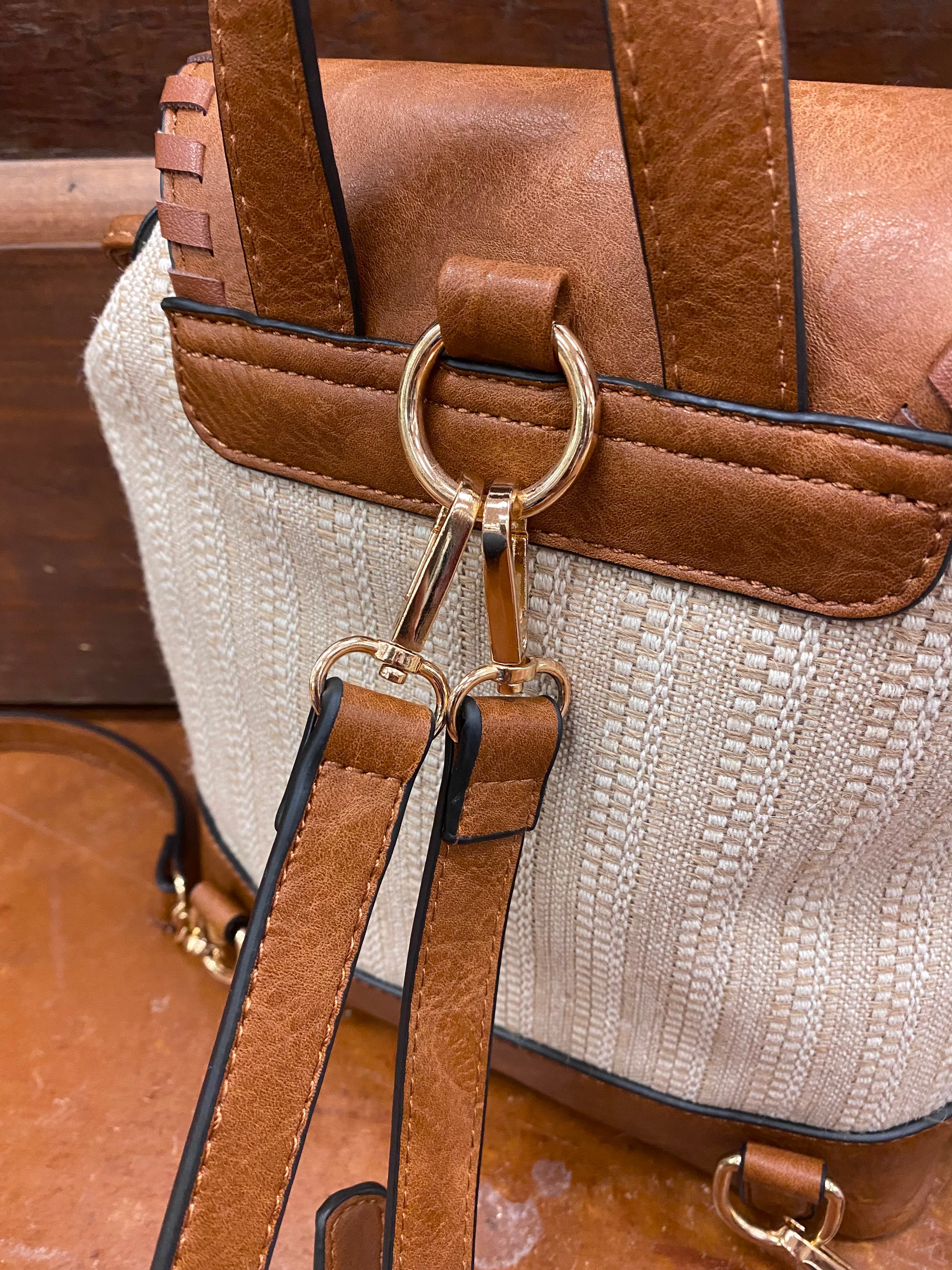 Two-Tone Backpack w/Multi-Color Tassels