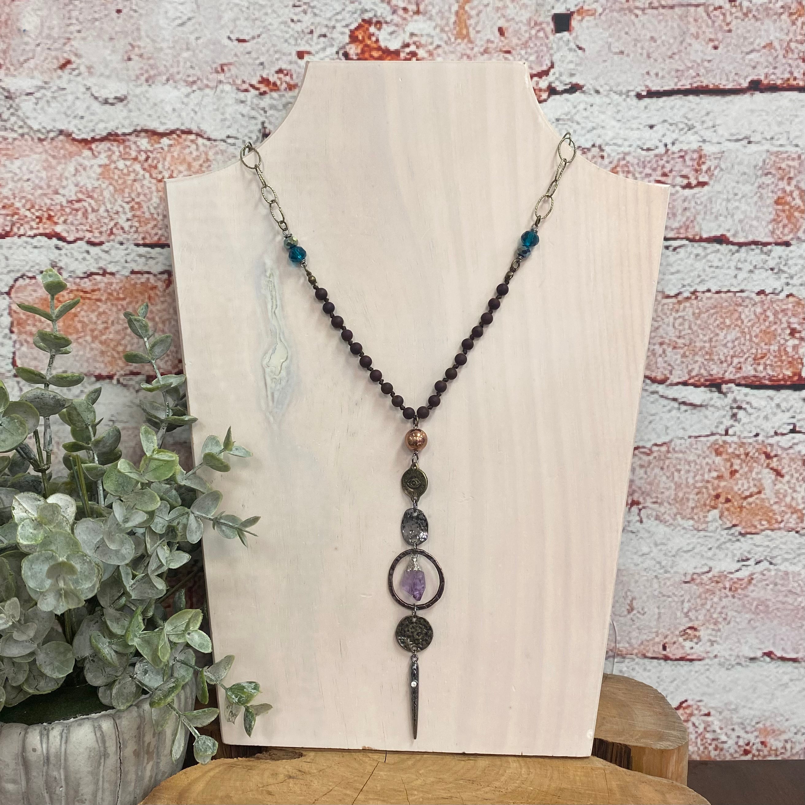 Eye & Spike Dangle Necklace