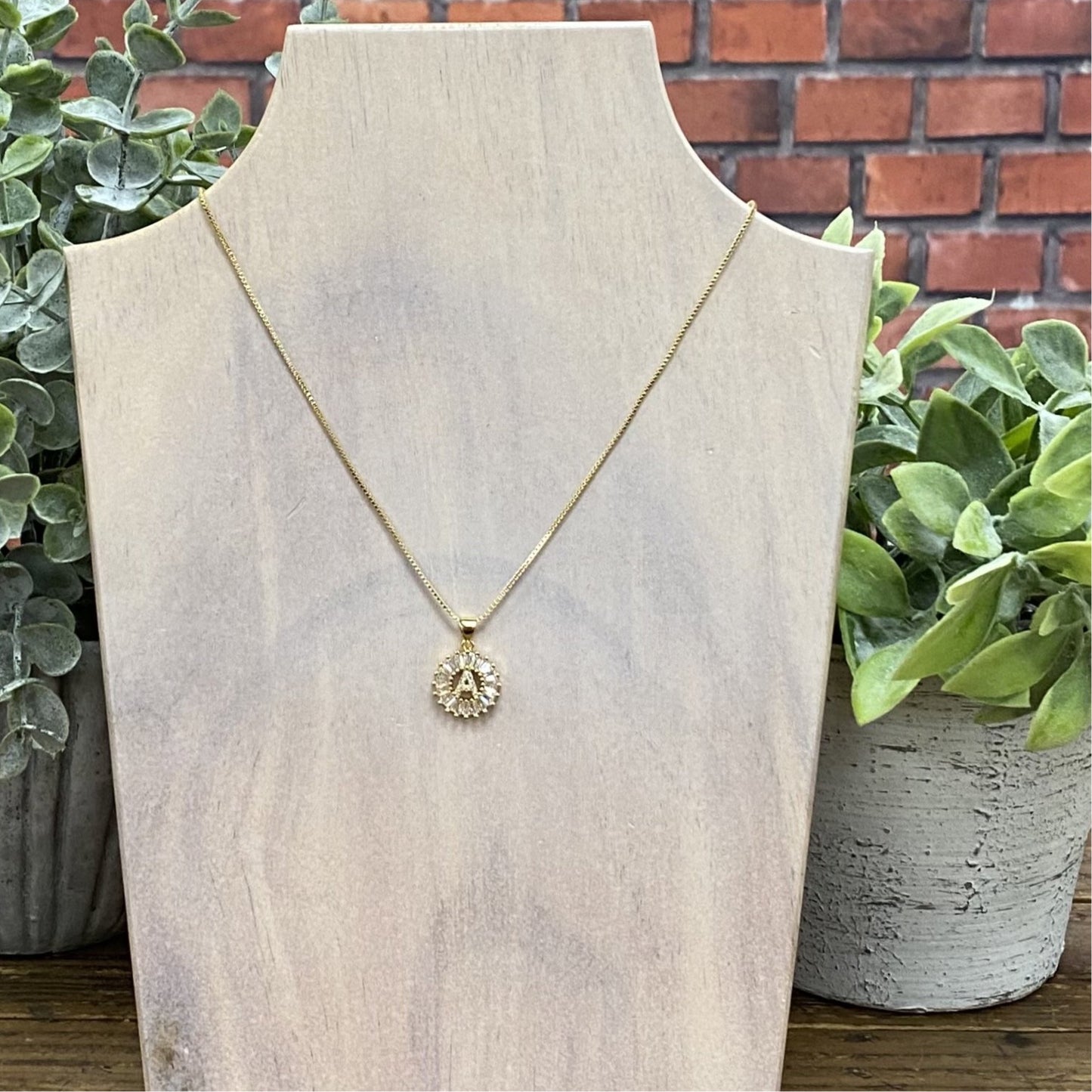 CZ Initial Necklace