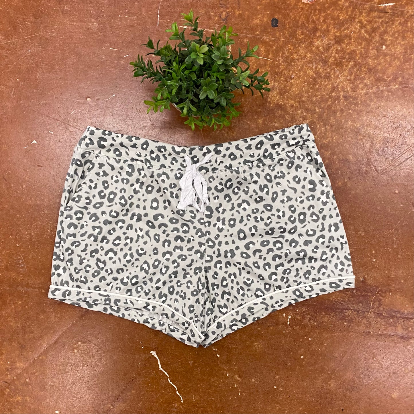 Grey Leopard Lounge Shorts