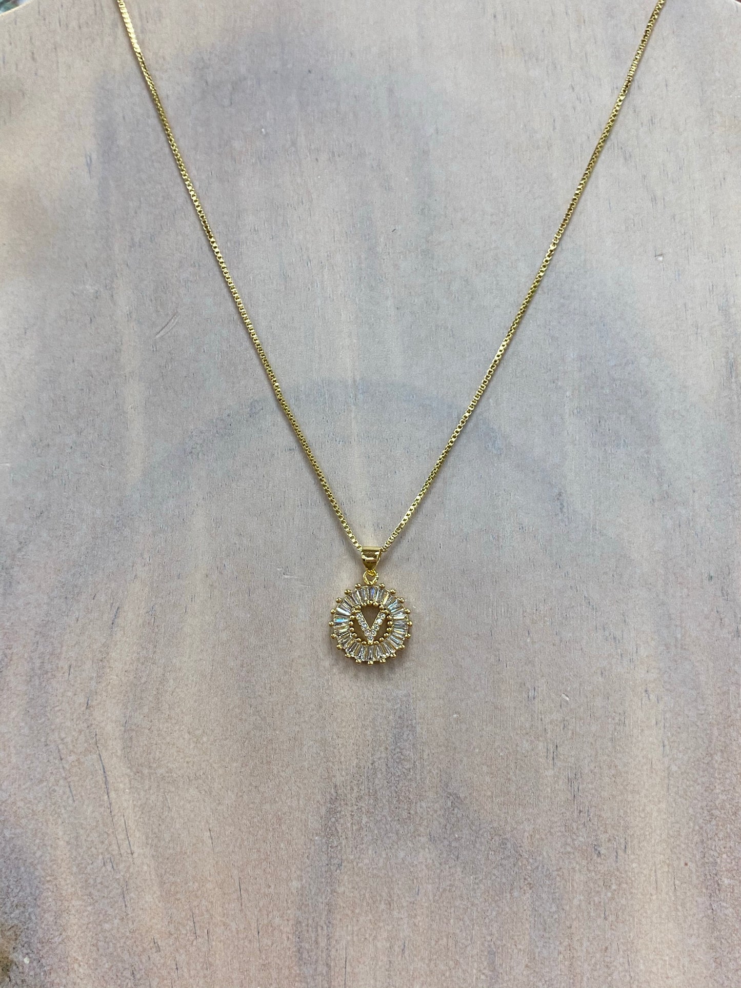 CZ Initial Necklace