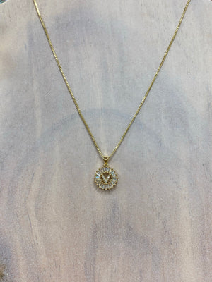 CZ Initial Necklace