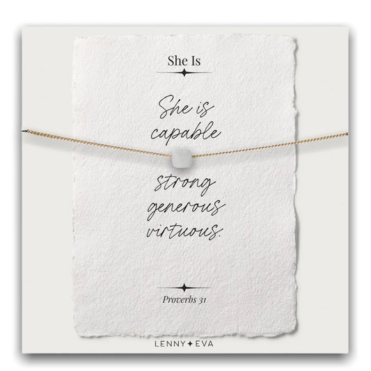 She Is Necklace-"She is capable..."