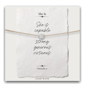 She Is Necklace-"She is capable..."