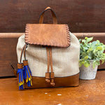 Two-Tone Backpack w/Multi-Color Tassels