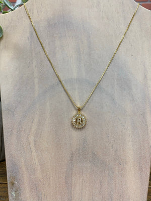 CZ Initial Necklace