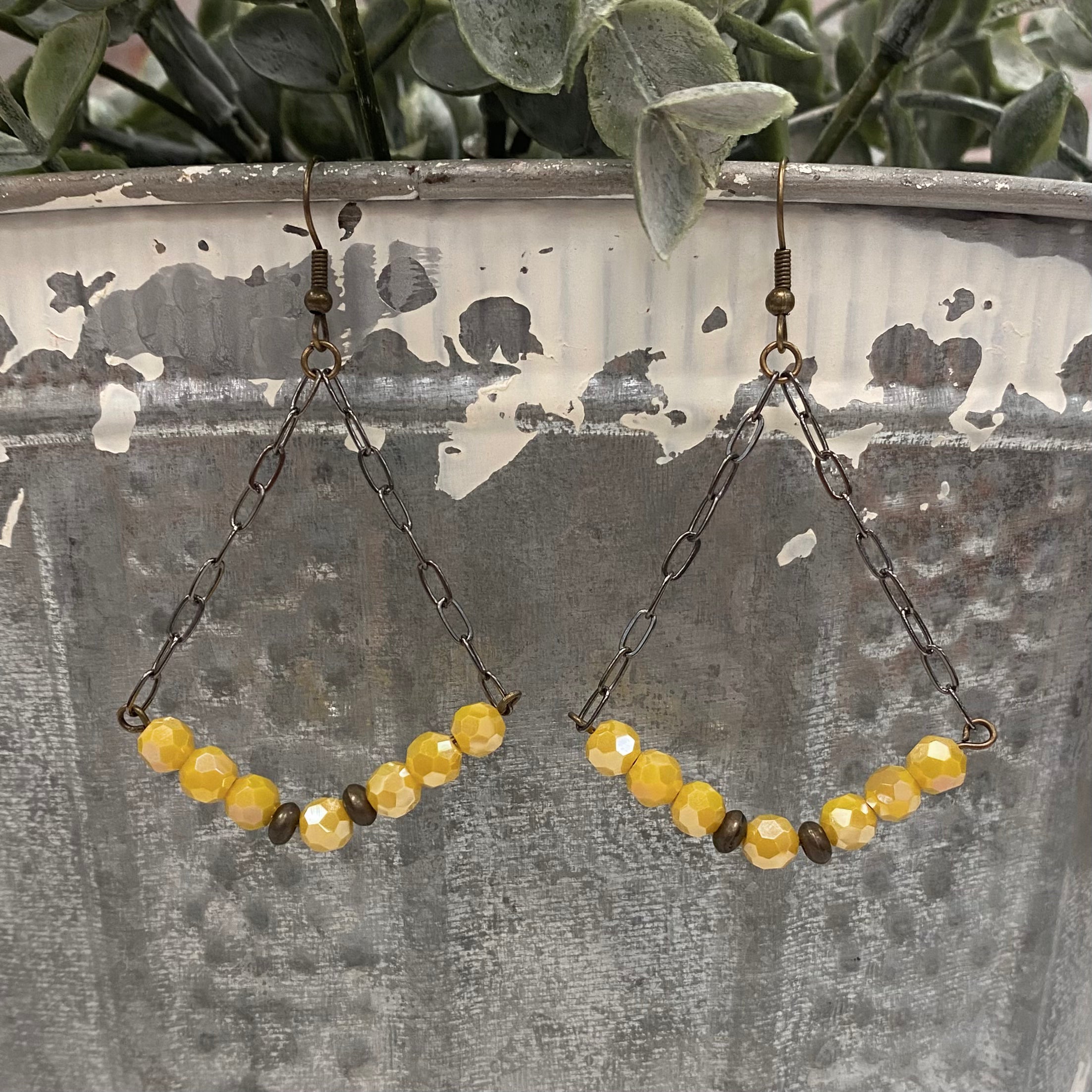 Tri Arch Beaded Earrings