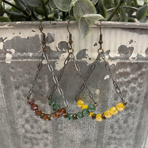Tri Arch Beaded Earrings