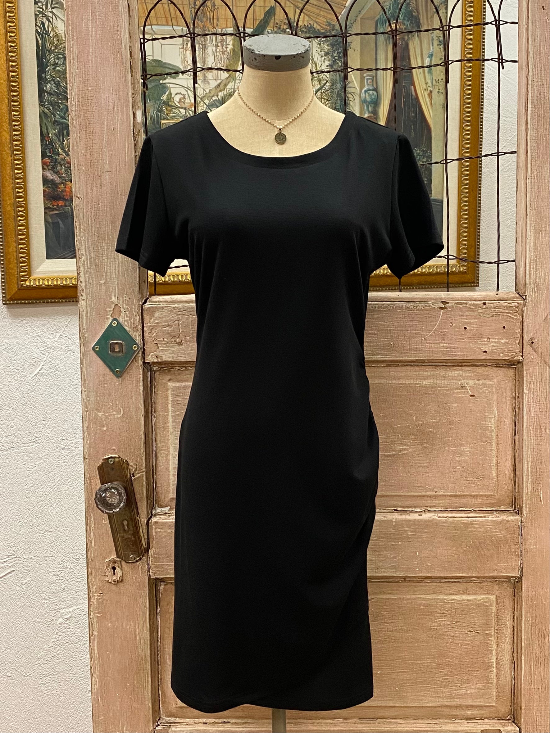 Short Sleeve Dress with Ruched Side