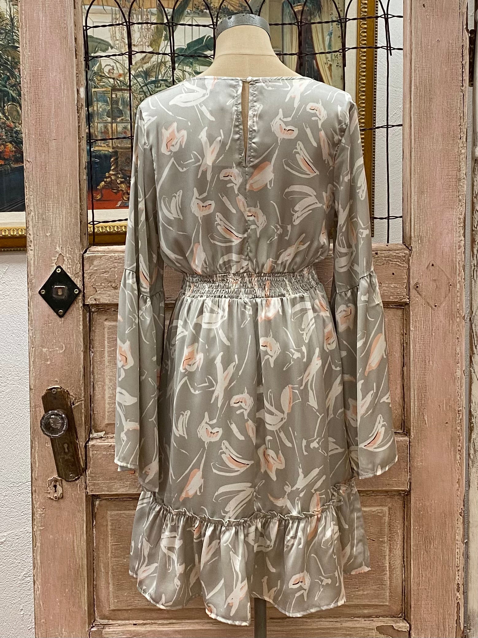 Floral Print Bell Sleeve Dress