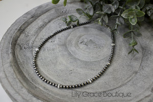 White Buffalo & 4mm Navajo Pearl Choker