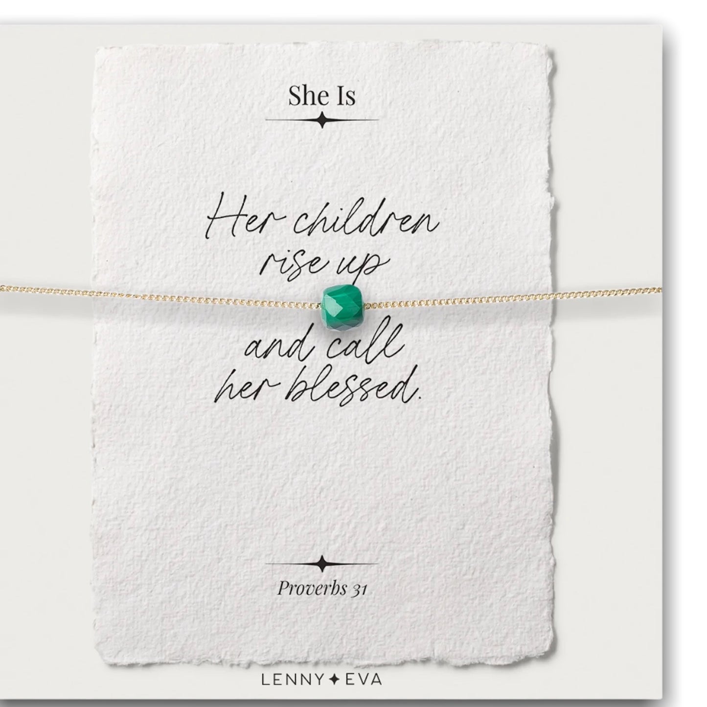 She Is Necklace-"Her children rise up..."