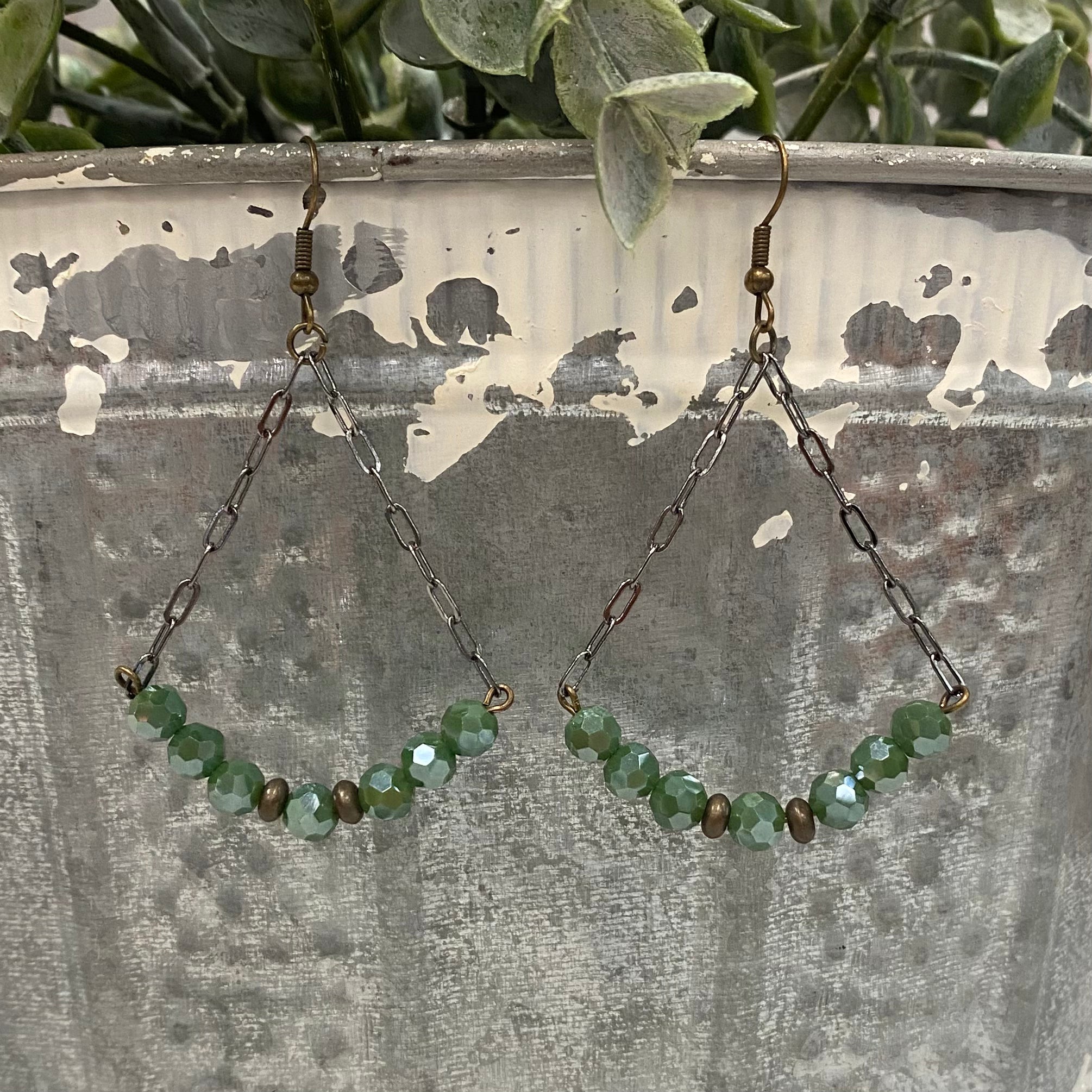 Tri Arch Beaded Earrings